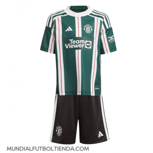 Camiseta Manchester United Segunda Equipación Replica 2023-24 para niños mangas cortas (+ Pantalones cortos)